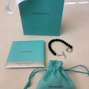Tiffany Beads Toggle Bracelet- Black Onyx
